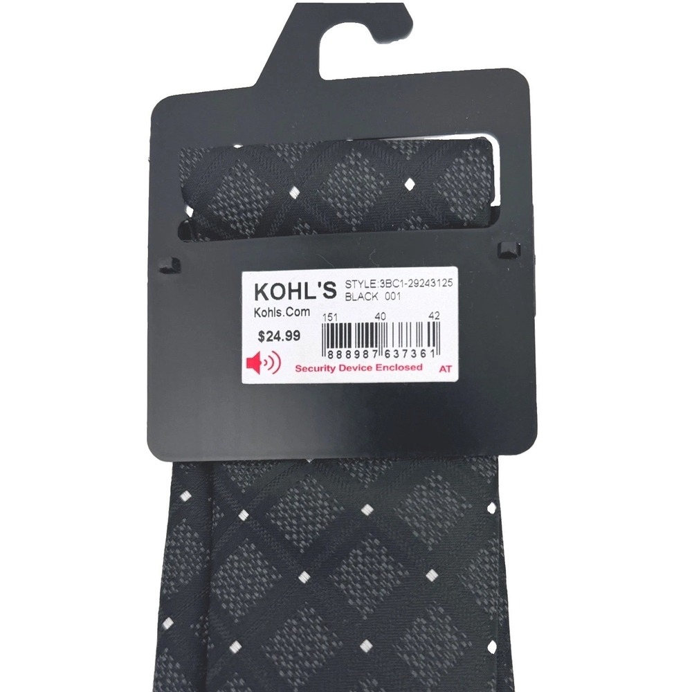 Bespoke Necktie Mens Black Diamond Dot Geometric Woven Formal Business Classic - Picture 5 of 7